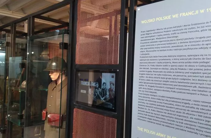 Fragment of the exhibition of the Museum in Krasnik with militaria 