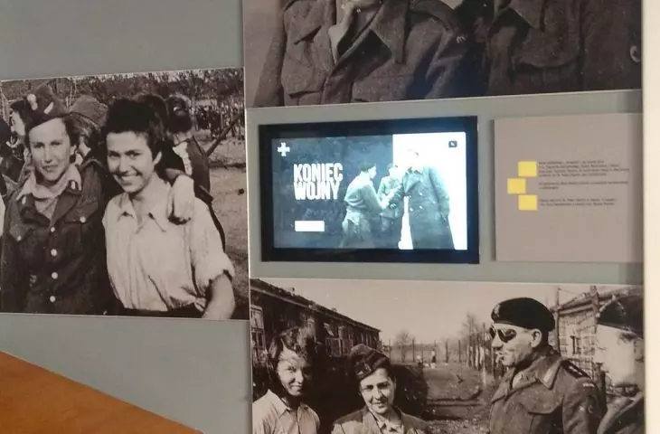 Screens built into the architecture of the exhibition at the Krasnik Museum