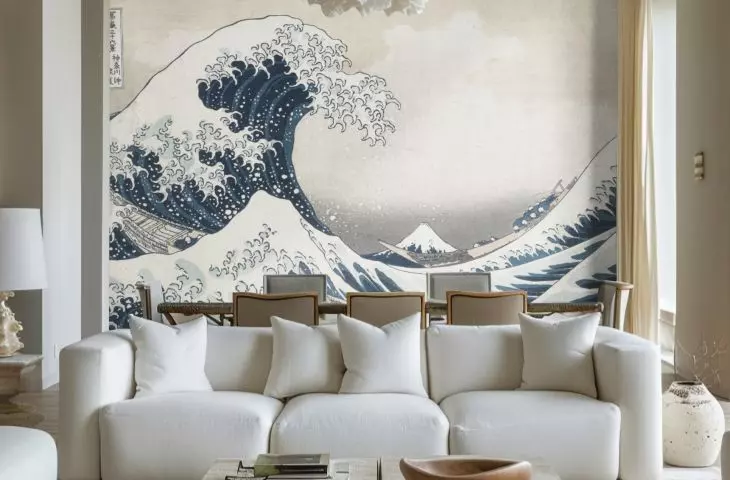 Tapeta ścienna w stylu japandi - 