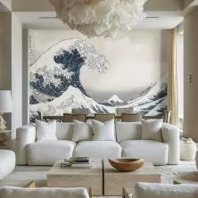 Tapeta ścienna w stylu japandi - 