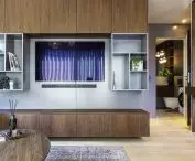 TV corner in the show suite