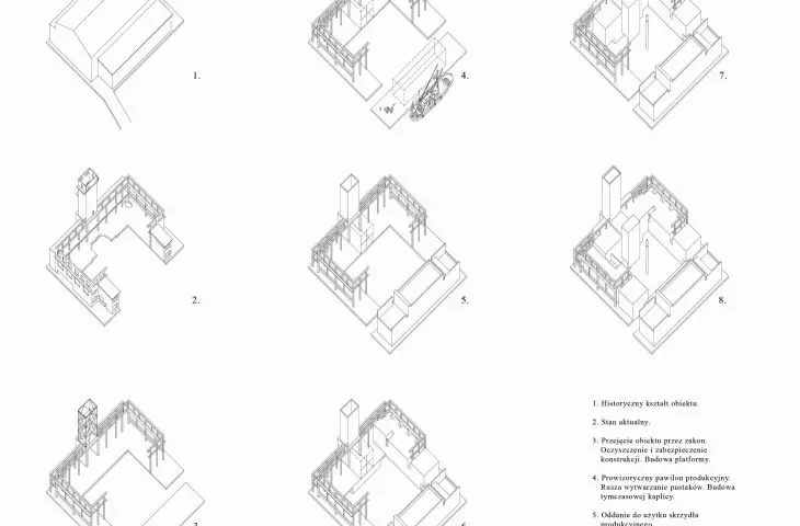 Design diagrams of the monastery