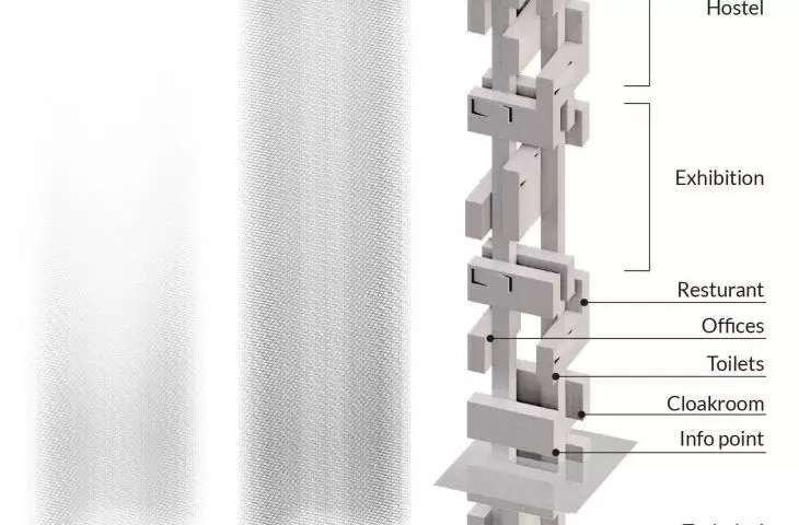 Salinarium, axonometry