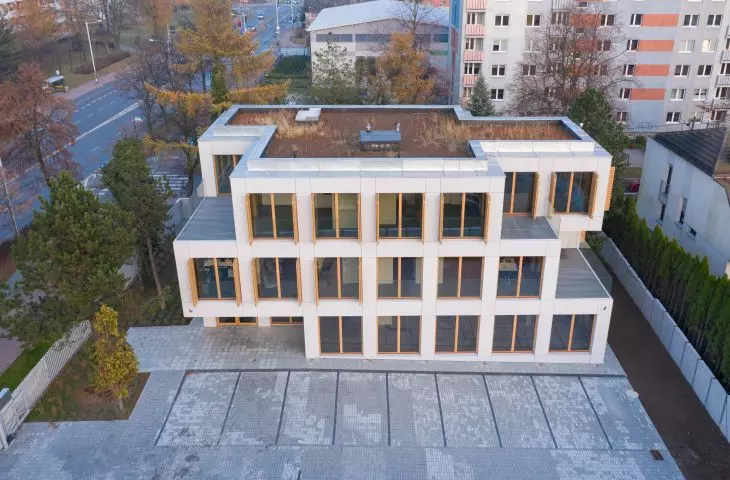 Budynek EXG w Częstochowie widziany z lotu ptaka, fot. Tomasz Zakrzewski/archifolio