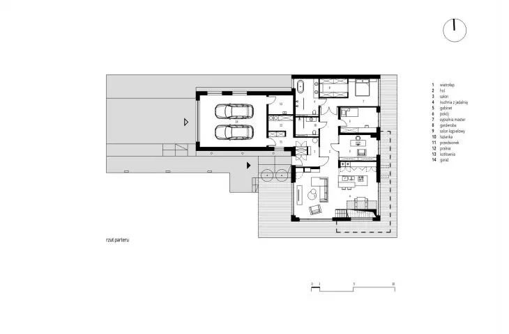 House on the Slope, first floor plan