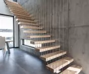 House on the Slope, stairs and concrete wall