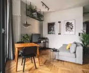 in a bright living room, distinctive decorative elements come to the forefront