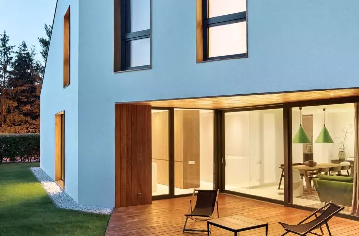 terrace with a glazed corner