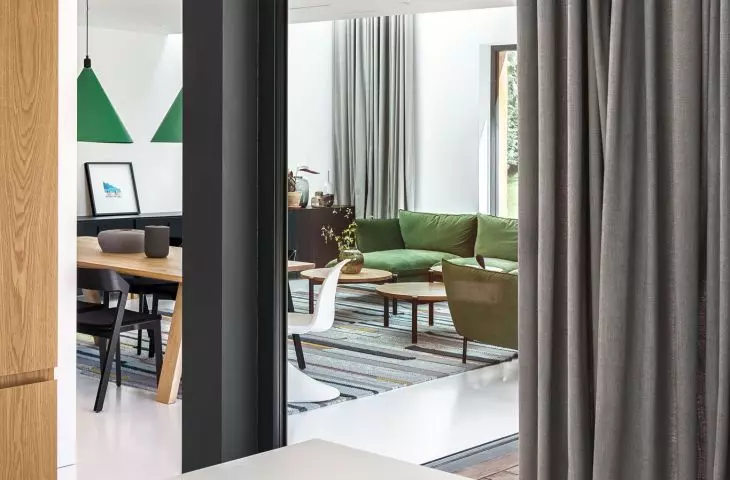 view from the kitchen to the living room