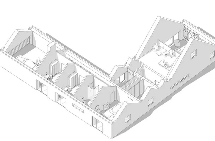 axonometry from the northeast side