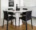 A round table marks the dining area