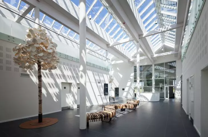 Common spaces at Green Solution House full of light