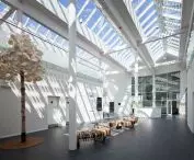 Common spaces at Green Solution House full of light