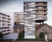 Wizualizacja budynku mieszkalnego na Kępie Mieszczańskiej we Wrocławiu