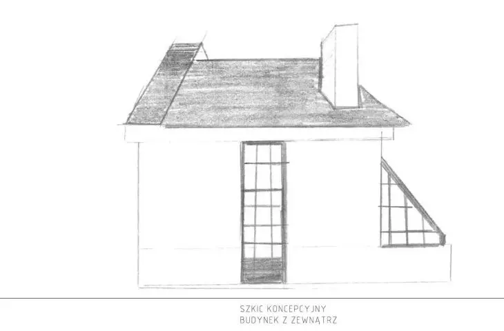 Grille 2D - szkic, widok z zewnątrz