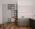 kitchen and bookcase