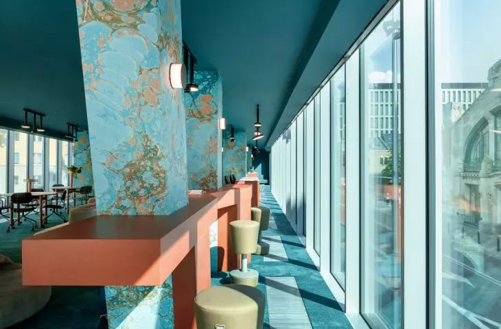 marbled wallpaper with a design by Kasia Korzeniecka