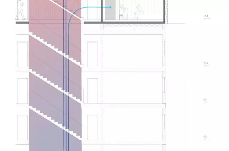 Projekt pt. „Modulus”, przekrój budynku