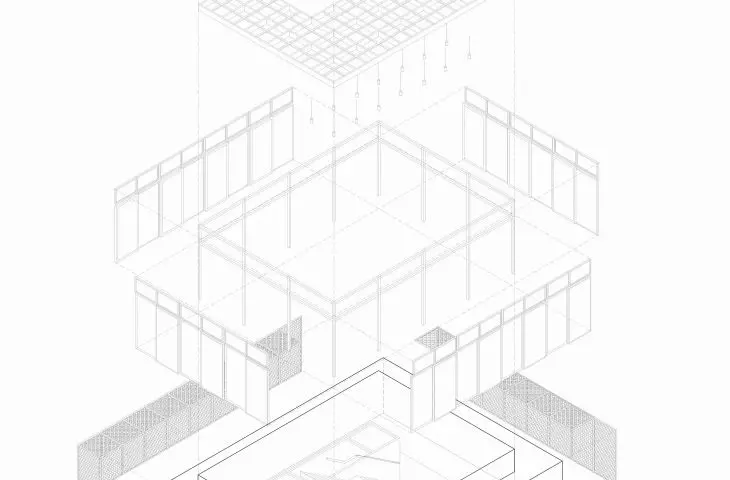 Wine tasting room design, axonometrics