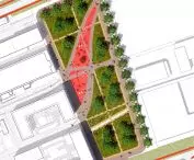 Design of new public spaces in Lodz, projection of the square