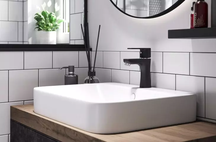 Algeo Black bateria umywalkowa stojąca