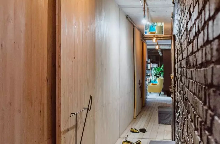 corridor and sliding doors