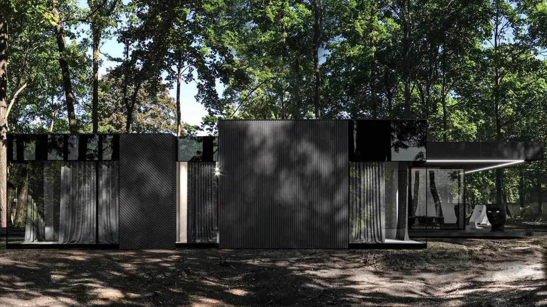 Dark House, czyli
Ciemny Dom utrzymany jest w odcieniach ciemnego brązu i naturalnej szarości