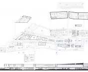 Plans and cross-section of the museum in Norway