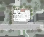 Projekt biblioteki w Krynicy-Zdroju, rzut parteru
