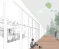 Projekt biblioteki w Krynicy-Zdroju, widok tarasu