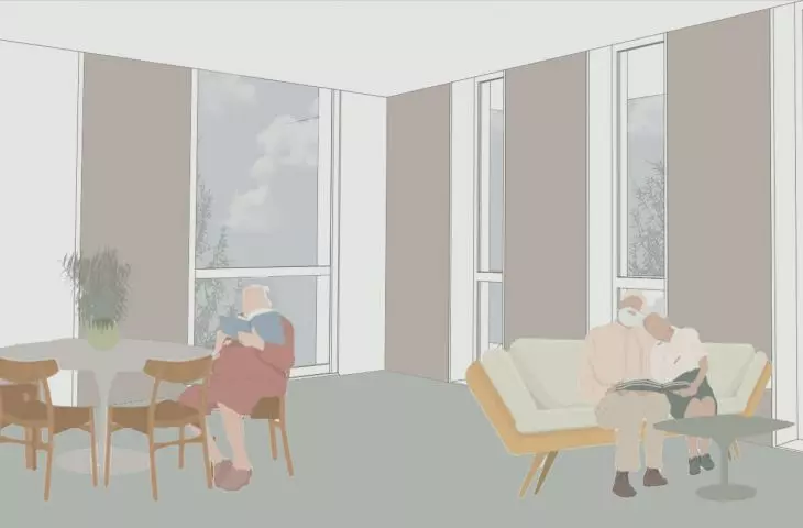 Projekt biblioteki w Krynicy-Zdroju, sala seniora