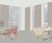 Krynica-Zdroj library project, senior citizen room