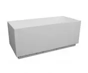 Stabilizing carrier with undercut for feet (LED) for rectangular bathtub to exact size