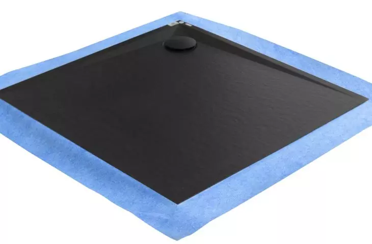 Floor shower tray with stone textured surface 