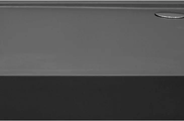 Shower tray with integrated panel and structure in black color