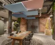 Ecophon Solo Textile acoustic ceiling island