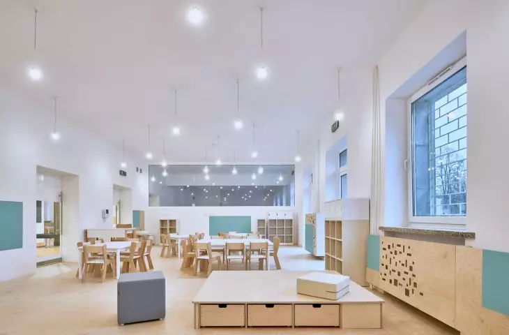 bright colors dominate in the rooms for the youngest children
