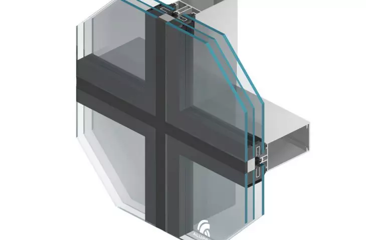 MB-SR60N EFEKT semi-structural mullion and transom façade
