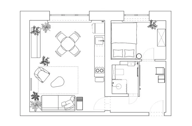studio apartment in Saska Kepa