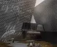 Hyperloop project, view of entrance area with dry garden