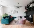 Pastel color accents in the living room
