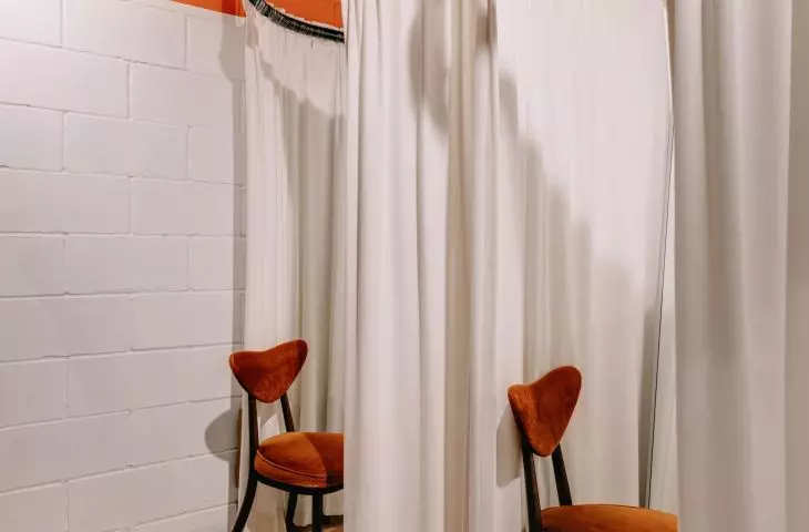 fitting room deep inside the boutique