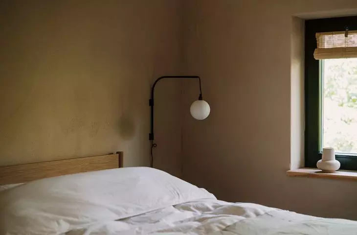bedroom maintained in bright colors