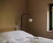 bedroom maintained in bright colors