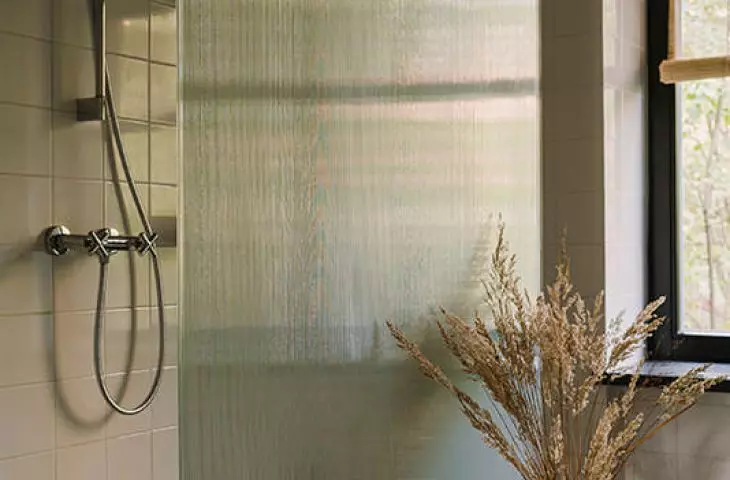 shower in one of the bathrooms