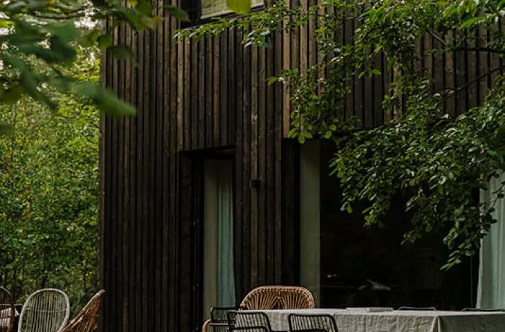 wooden house with a terrace