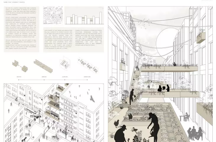 Vertical urban farm project, competition board