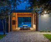 House in Pear Tree, in the evening