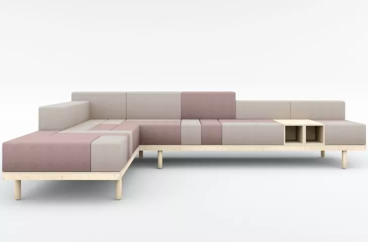 Brick furniture set in the form of a corner