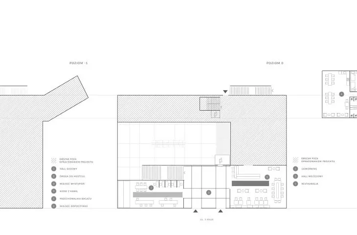 City waiting room, diagram